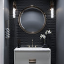 Black 12x12 Glossy Penny Round Glass Mosaic Tile (5 pack, 5 sq ft/case) - Sample