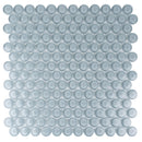 Gray 12x12 Glossy Penny Round Glass Mosaic Tile (5 pack, 5 sq ft/case)