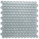 Stone Blue 12x12 Glossy Penny Round Glass Mosaic Tile (5 pack, 5 sq ft/case)