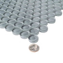 Coin Gray 12x12 Glossy Penny Round Glass Mosaic Tile (5 pack, 5 sq ft/case) by Apollo Tile