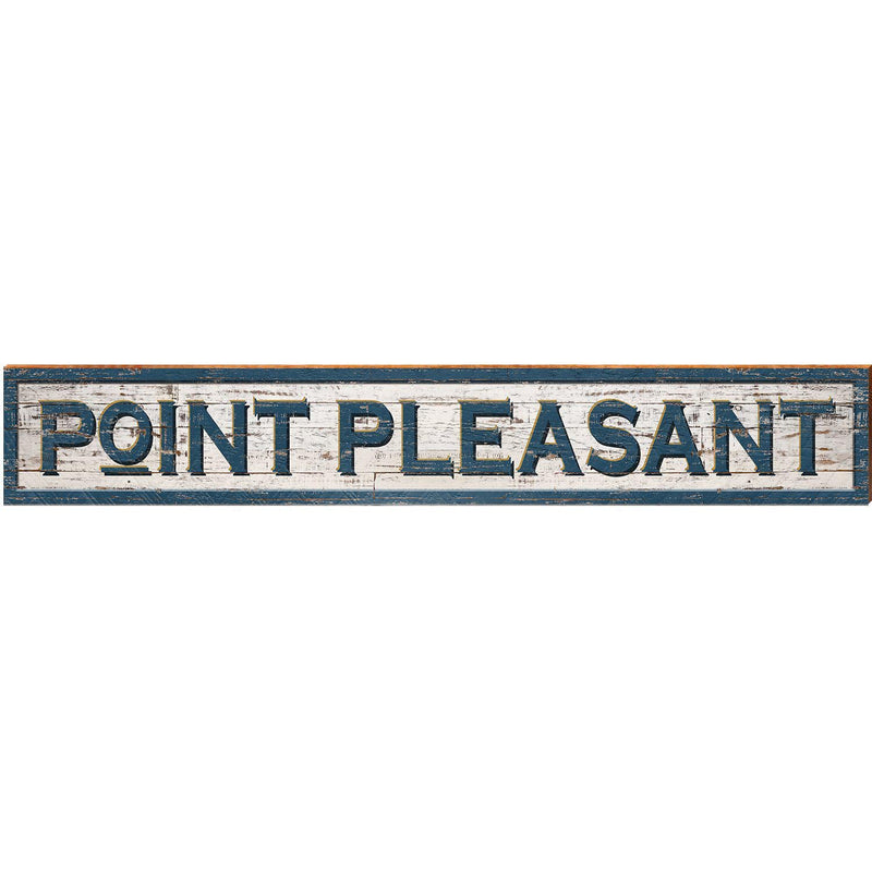 Point Pleasant Shabby Sign | Wall Art Print on Real Wood