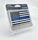 Thin Blue Line American Flag Vehicle Emblem | Made in USA by Flagman of America