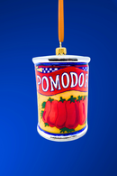 Pomodoro Can Glass Christmas Ornament