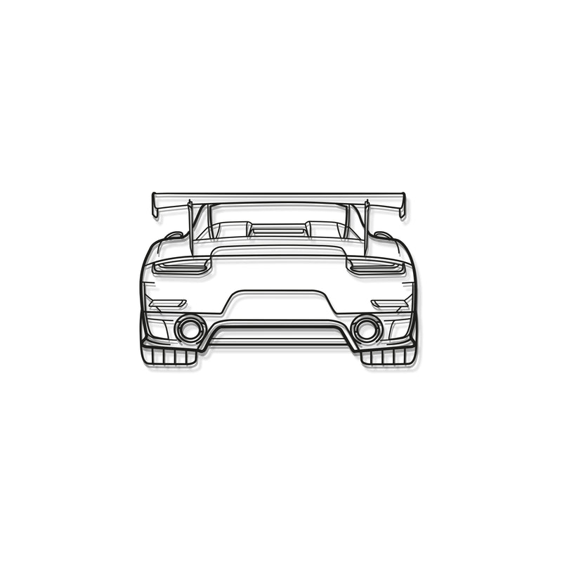 911 GT2 RS Model 991 Back Metal Car Wall Art - MT0850
