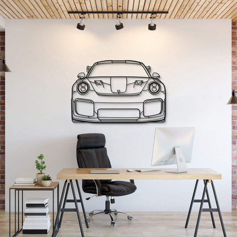 911 GT2 RS Model 991 Front Metal Car Wall Art - MT0848