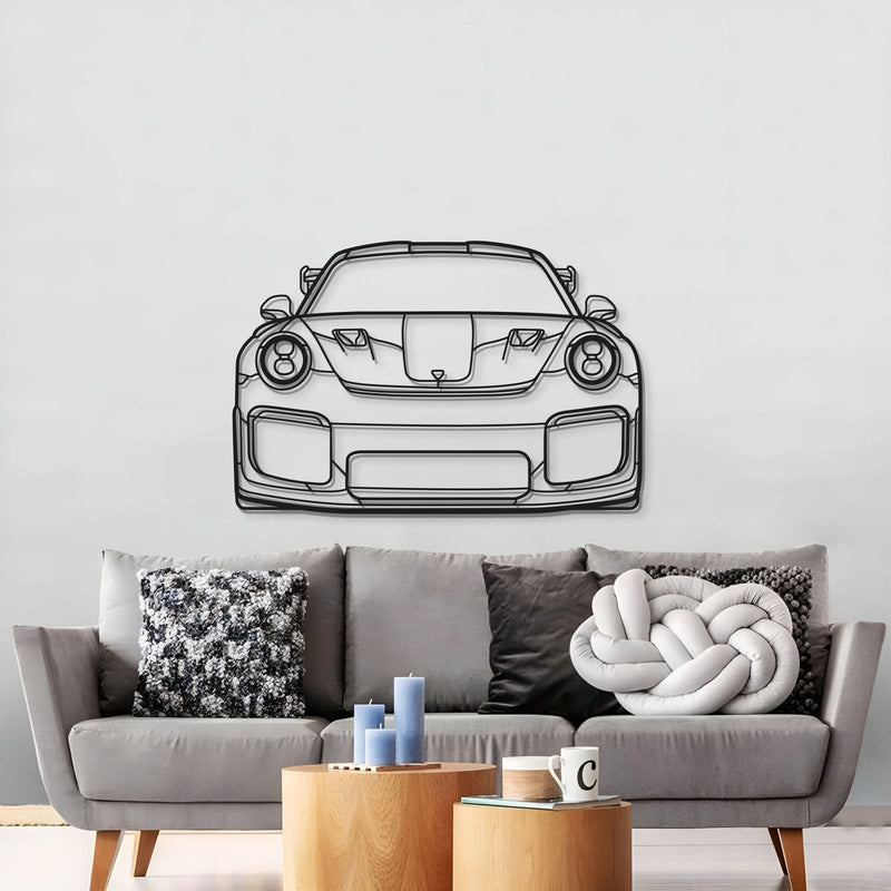 911 GT2 RS Model 991 Front Metal Car Wall Art - MT0848