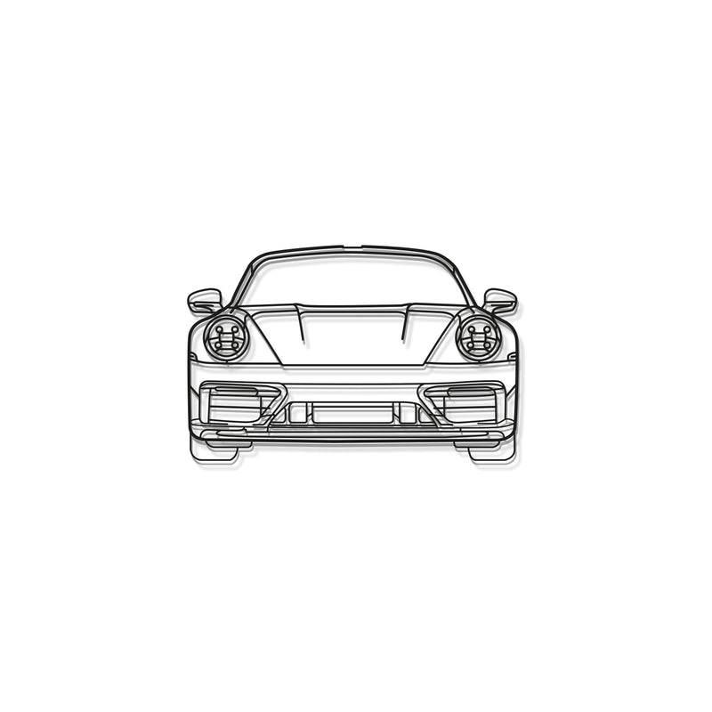911 Model 992 Front View Metal Car Wall Art - MT0865