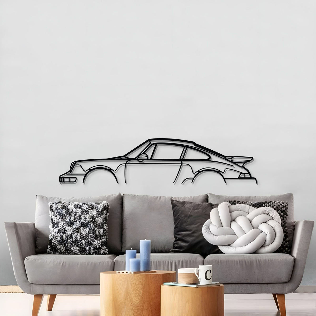911 Turbo Model 964 Metal Car Wall Art - MT0874, photo 3 of 8