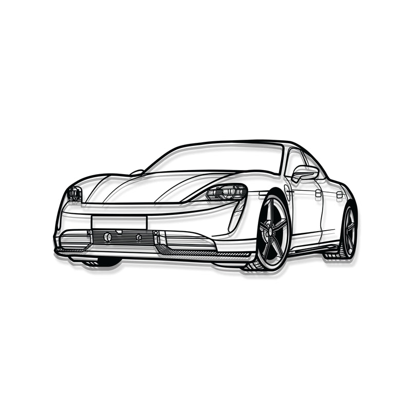 Taycan Perspective Metal Car Wall Art - MT1133