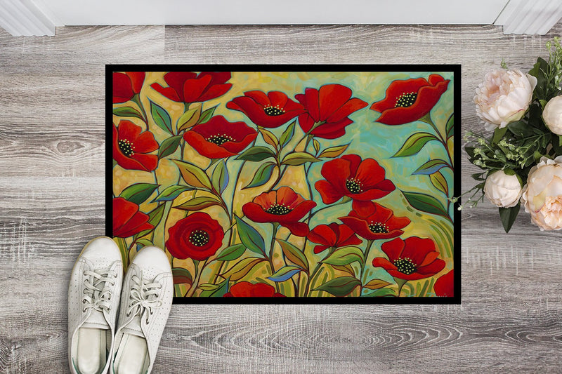 Poppy Garden Flowers Indoor or Outdoor Mat 24x36 PPD3020JMAT