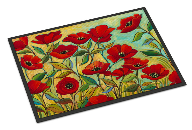 Poppy Garden Flowers Indoor or Outdoor Mat 24x36 PPD3020JMAT