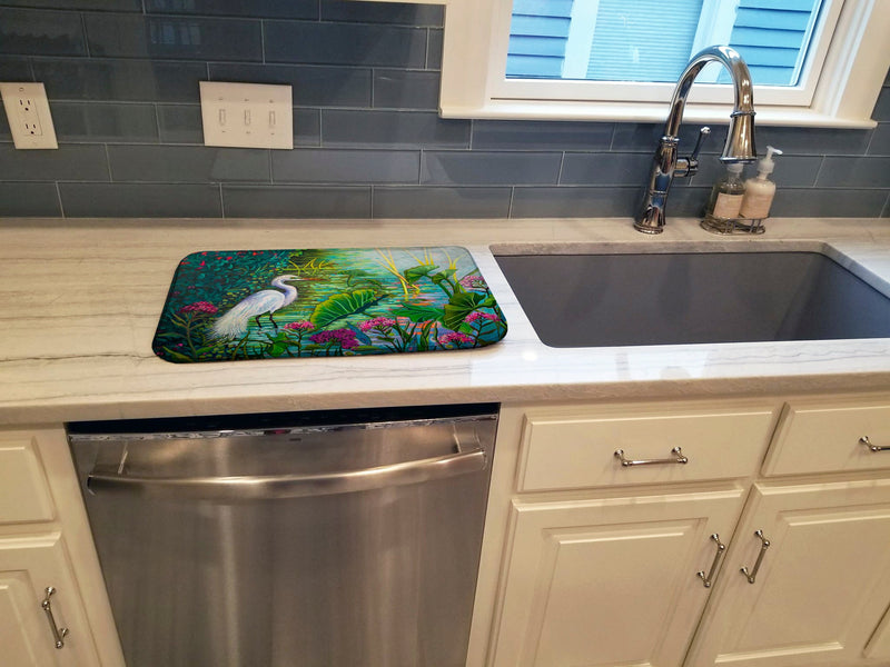 Testing the Waters Heron Dish Drying Mat – Absorbent, Artistic Kitchen Essentials PPD3023DDM