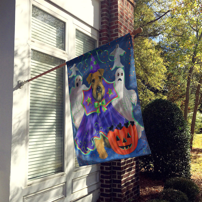 Airedale Boo Hoo Halloween Flag Canvas House Size PPP3002CHF