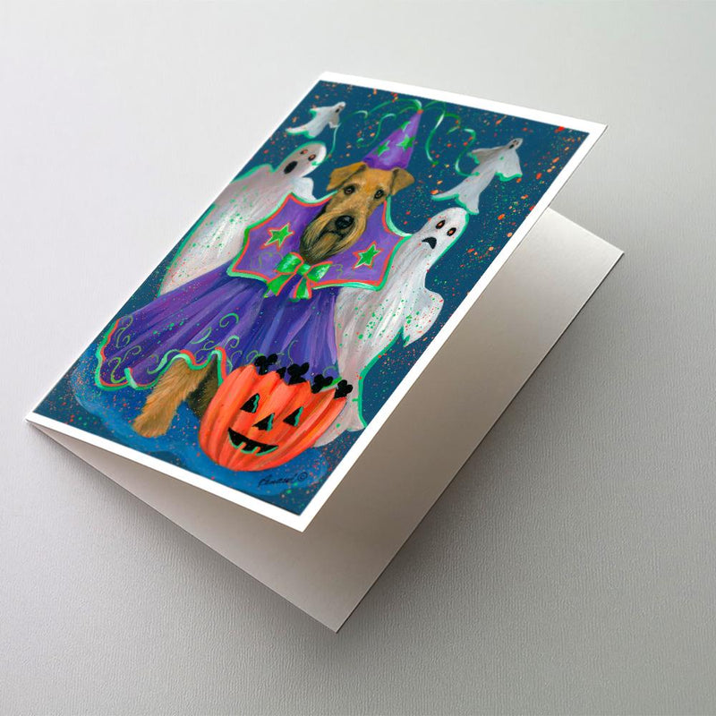 Airedale Boo Hoo Halloween Greeting Cards and Envelopes Pack of 8