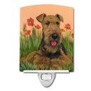 Airedale Terrier Poppies Ceramic Night Light PPP3003CNL
