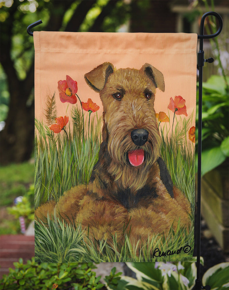 Airedale Terrier Poppies Flag Garden Size PPP3003GF