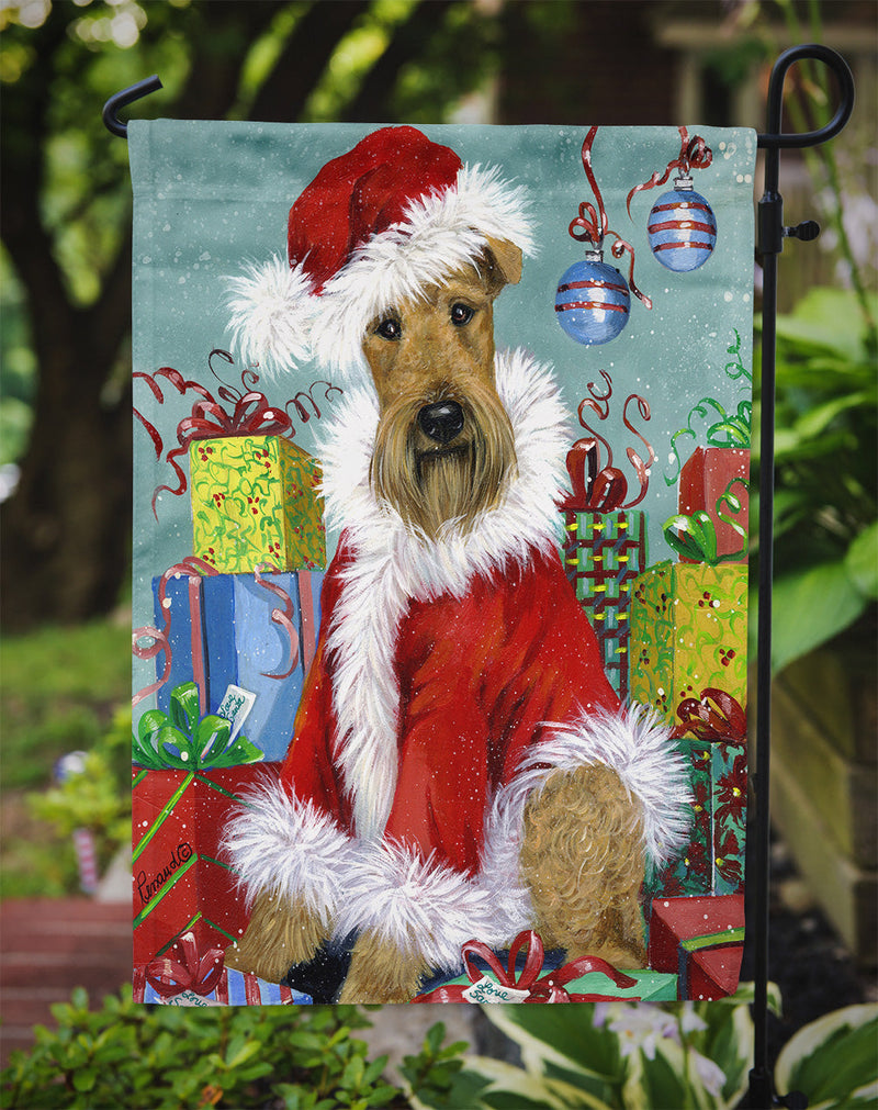 Airedale Santa Christmas Flag Garden Size PPP3004GF