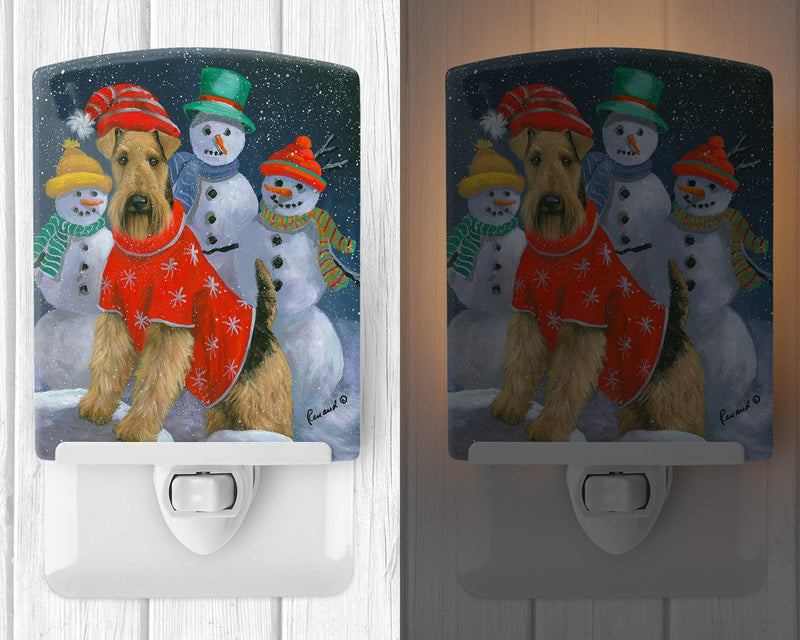 Airedale Snowpeople Christmas Ceramic Night Light PPP3005CNL