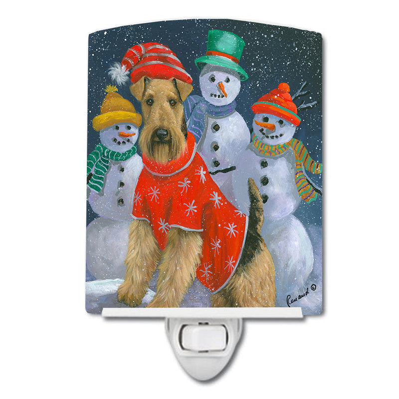 Airedale Snowpeople Christmas Ceramic Night Light PPP3005CNL