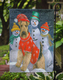 Airedale Snowpeople Christmas Garden Flag – Decorative Outdoor Yard Flag PPP3005GF