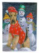 Airedale Snowpeople Christmas Garden Flag – Decorative Outdoor Yard Flag PPP3005GF