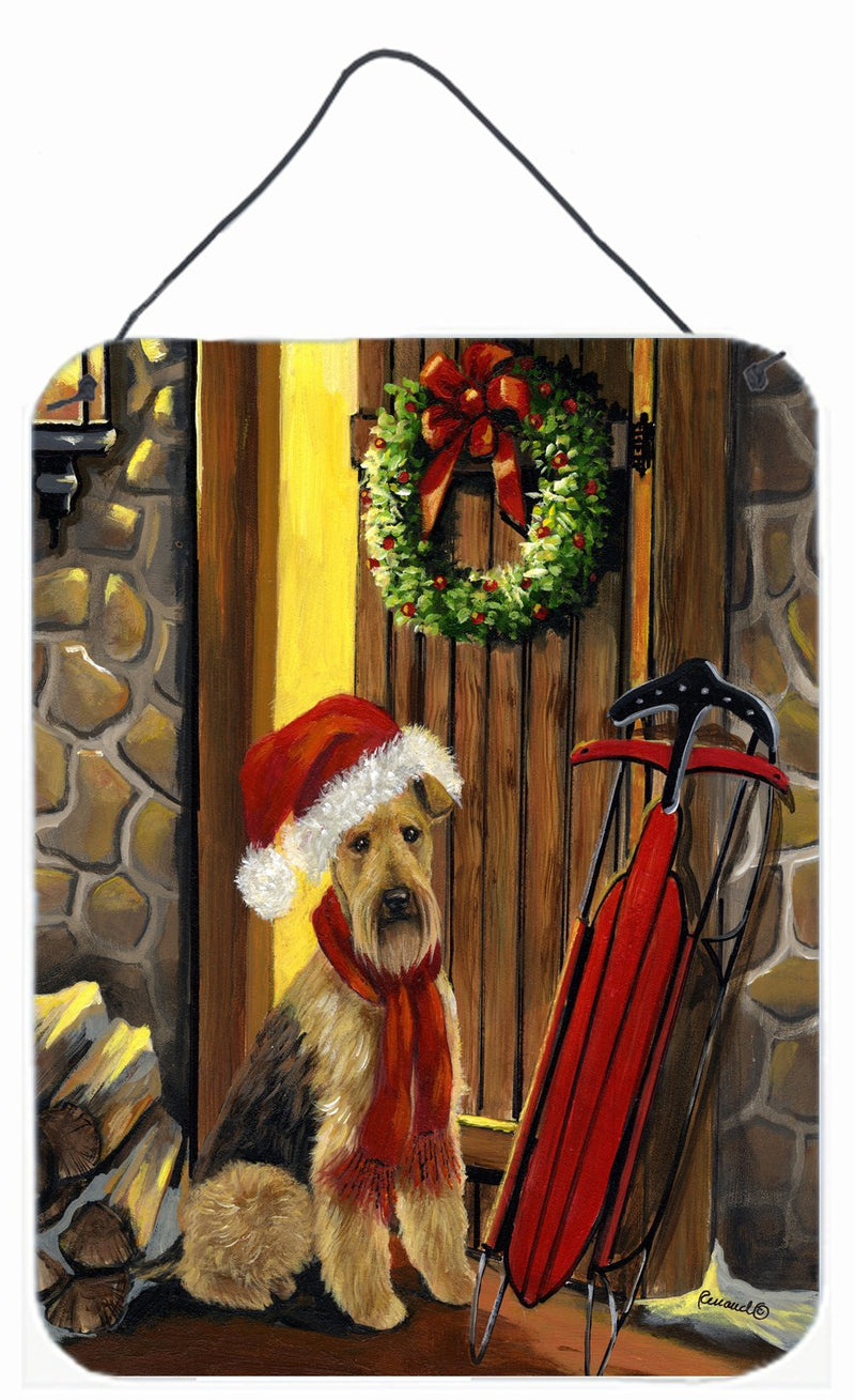 Airedale Welcome Home Christmas Wall or Door Hanging Prints PPP3007DS1216