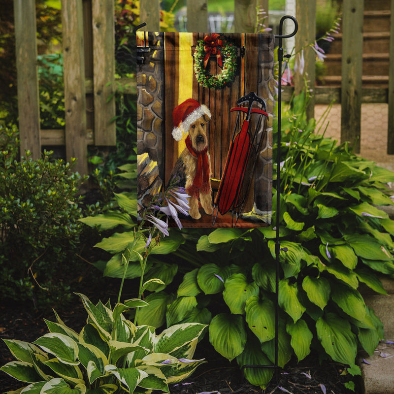 Airedale Welcome Home Christmas Flag Garden Size PPP3007GF