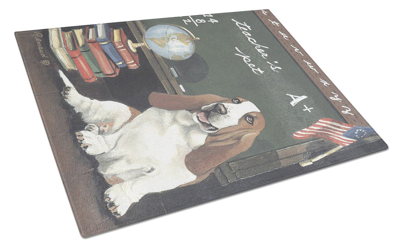 Basset Hound Teacher's Pet Glass Cutting Board Large PPP3013LCB