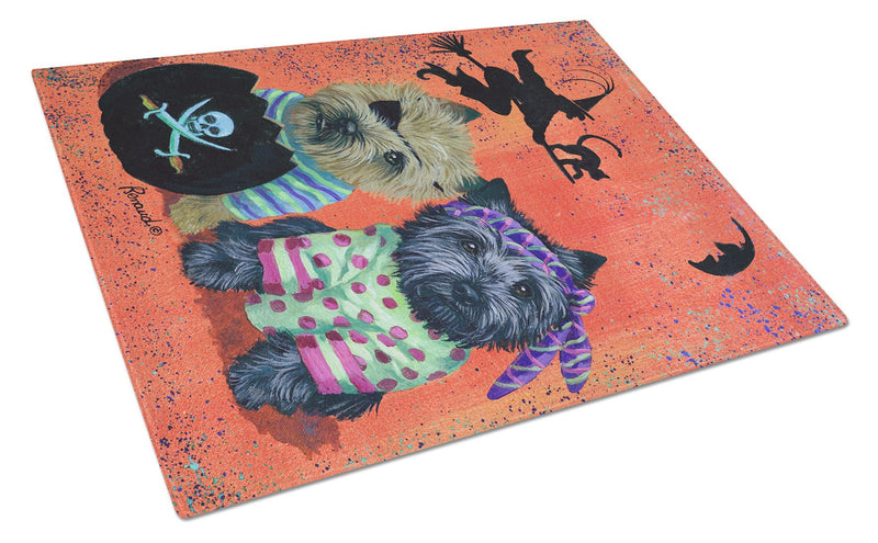 Cairn Terrier Pirates Halloween Glass Cutting Board Large PPP3043LCB