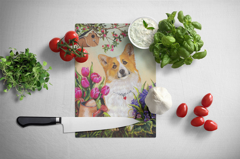 Corgi Sunshine Glass Cutting Boards – Durable, Decorative Kitchen Art Large PPP3077LCB