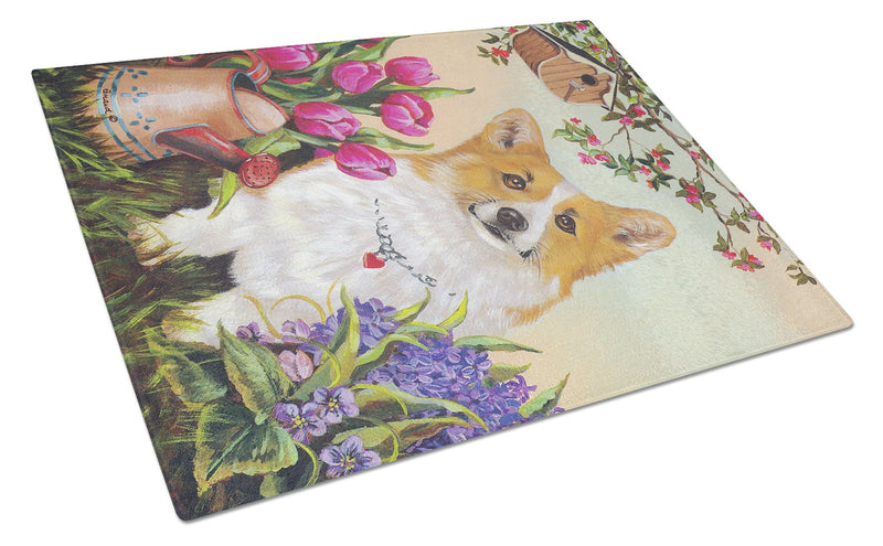 Corgi Sunshine Glass Cutting Boards – Durable, Decorative Kitchen Art Large PPP3077LCB