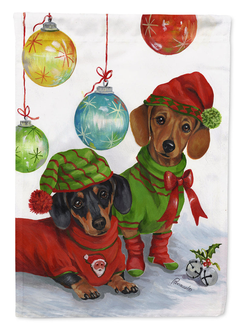 Dachshund Christmas Jingle Flag Canvas House Size PPP3085CHF
