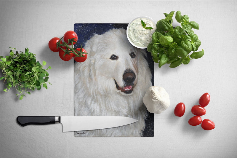 Great Pyrenees Meisha Glass Cutting Boards – Durable, Decorative Kitchen Art Large PPP3104LCB