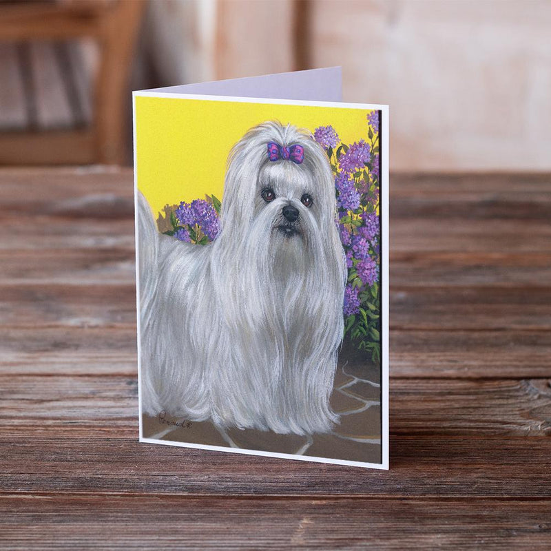 Maltese Patio Princess Greeting Cards and Envelopes Pack of 8