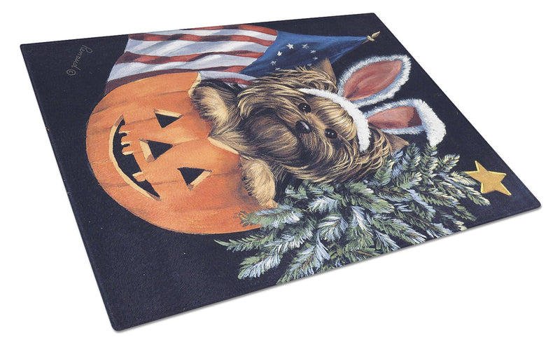 Yorkie for All Seasons Glass Cutting Board Large PPP3124LCB