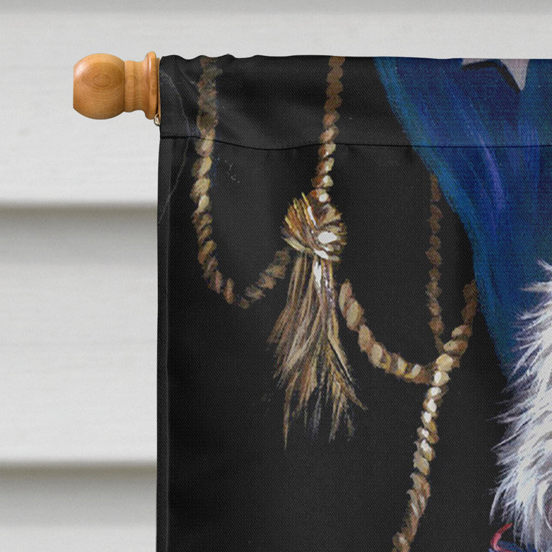 Westie Little Drummer Boy USA Flag Canvas House Size PPP3129CHF