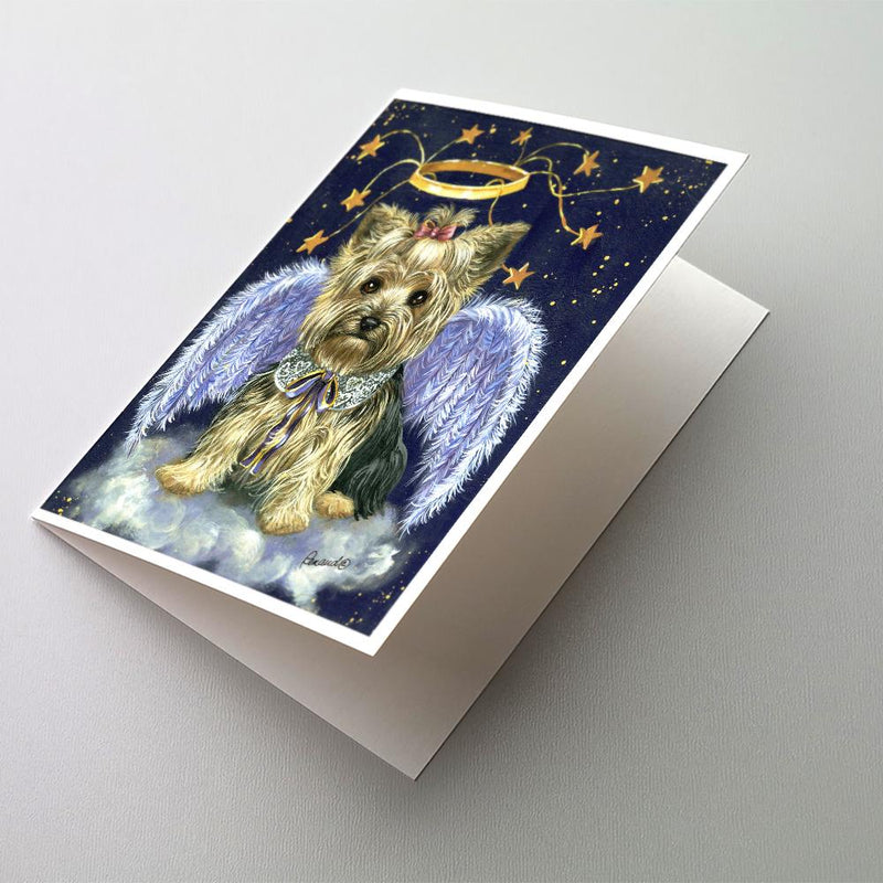 Yorkie Christmas Family Tree Greeting Cards and Envelopes Pack of 8