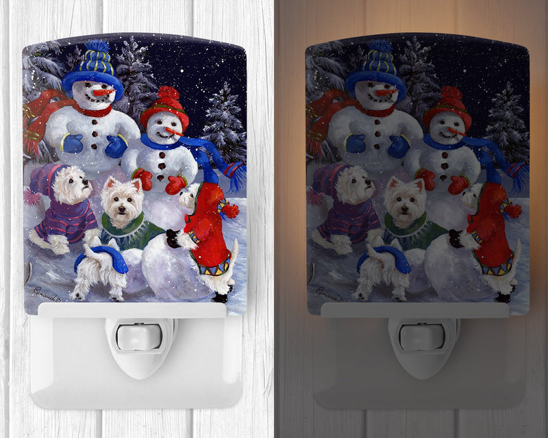 Westie Snowpeople Ceramic Night Light PPP3135CNL