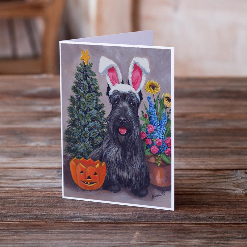 Scottish Terrier Scottie for All Seasons Greeting Cards and Envelopes Pack of 8