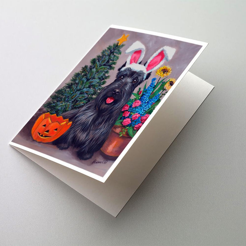 Scottish Terrier Scottie for All Seasons Greeting Cards and Envelopes Pack of 8