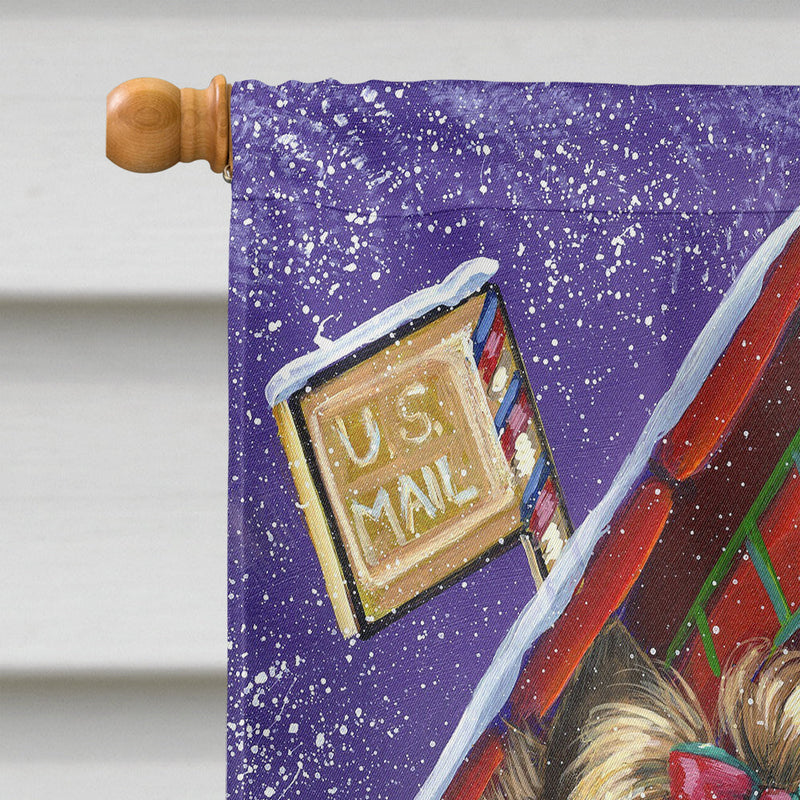 Yorkie Christmas Letter to Santa Flag Canvas House Size PPP3140CHF