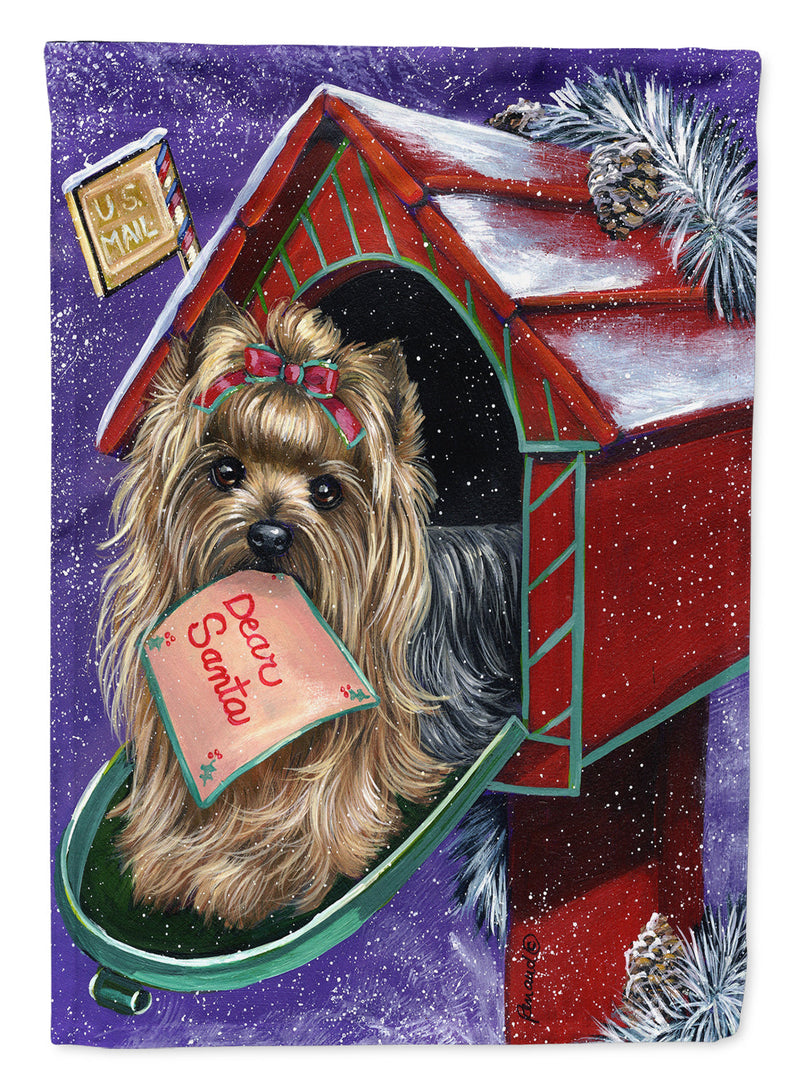 Yorkie Christmas Letter to Santa Flag Canvas House Size PPP3140CHF