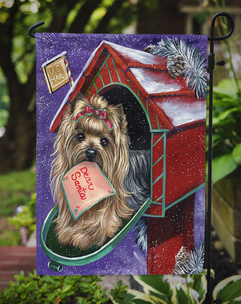 Yorkie Christmas Letter to Santa Flag Garden Size PPP3140GF