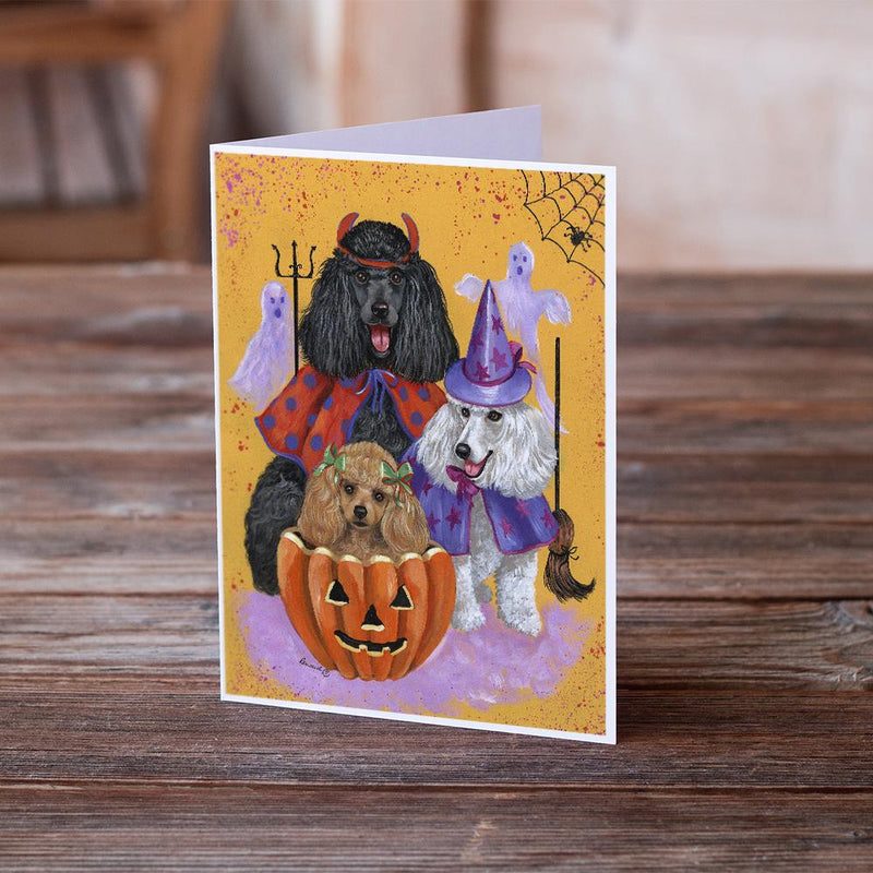 Poodle Halloween Greeting Cards and Envelopes Pack of 8