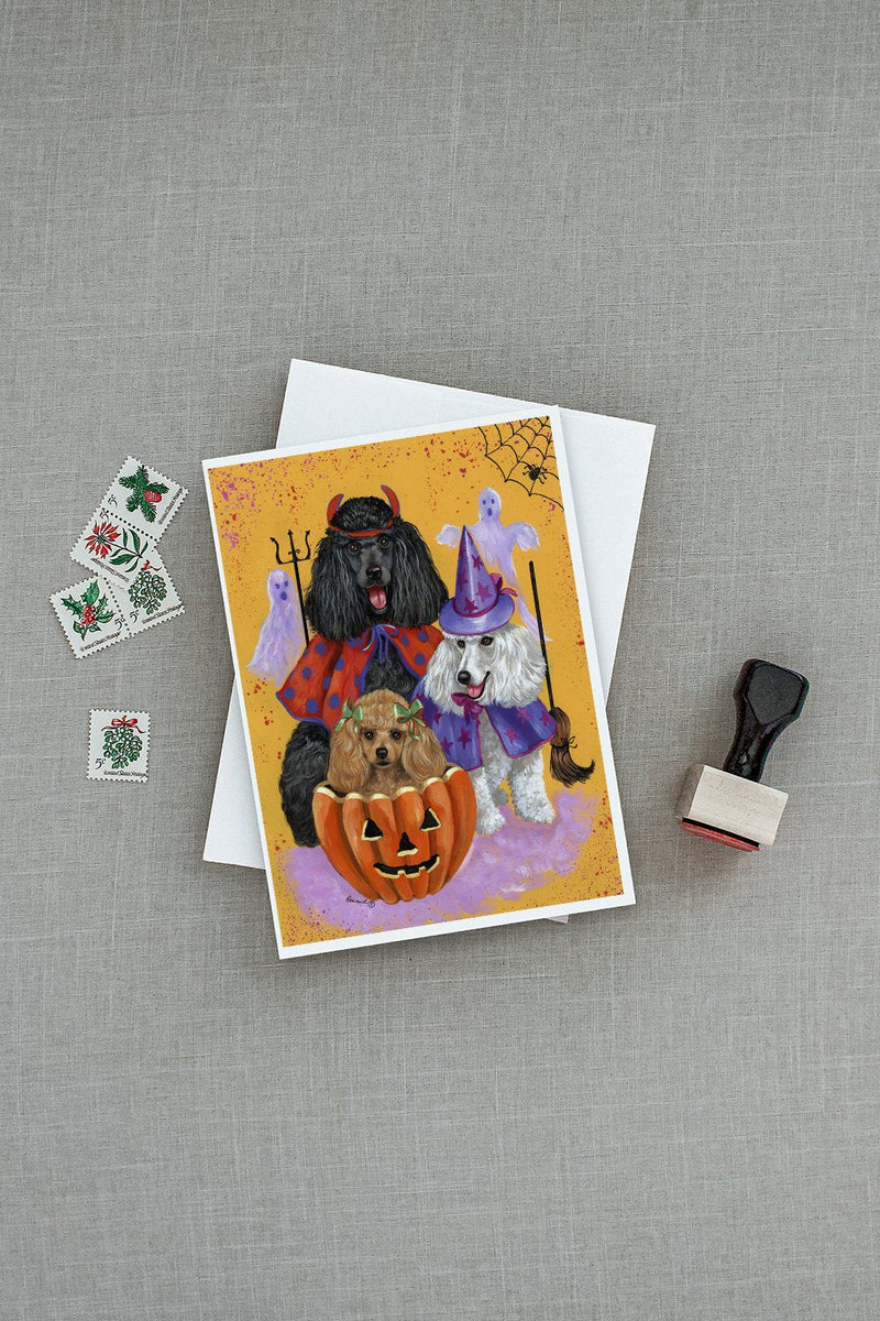 Poodle Halloween Greeting Cards and Envelopes Pack of 8