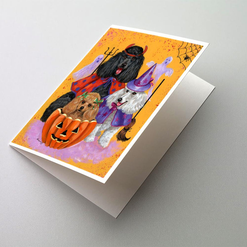 Poodle Halloween Greeting Cards and Envelopes Pack of 8