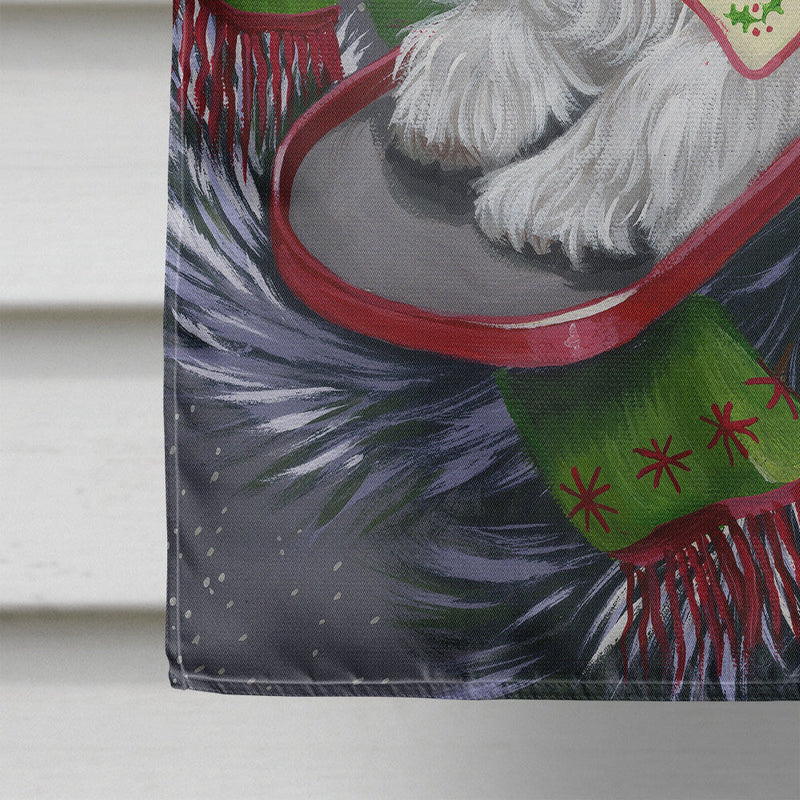 Westie Christmas Letter to Santa Flag Canvas House Size PPP3215CHF