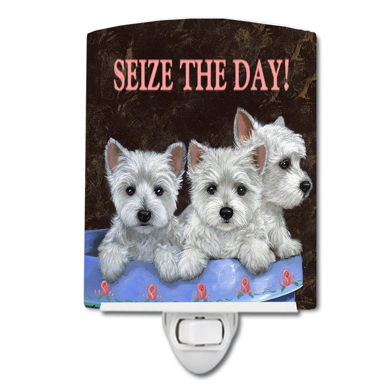 Westie Seize the Day Ceramic Night Light PPP3232CNL