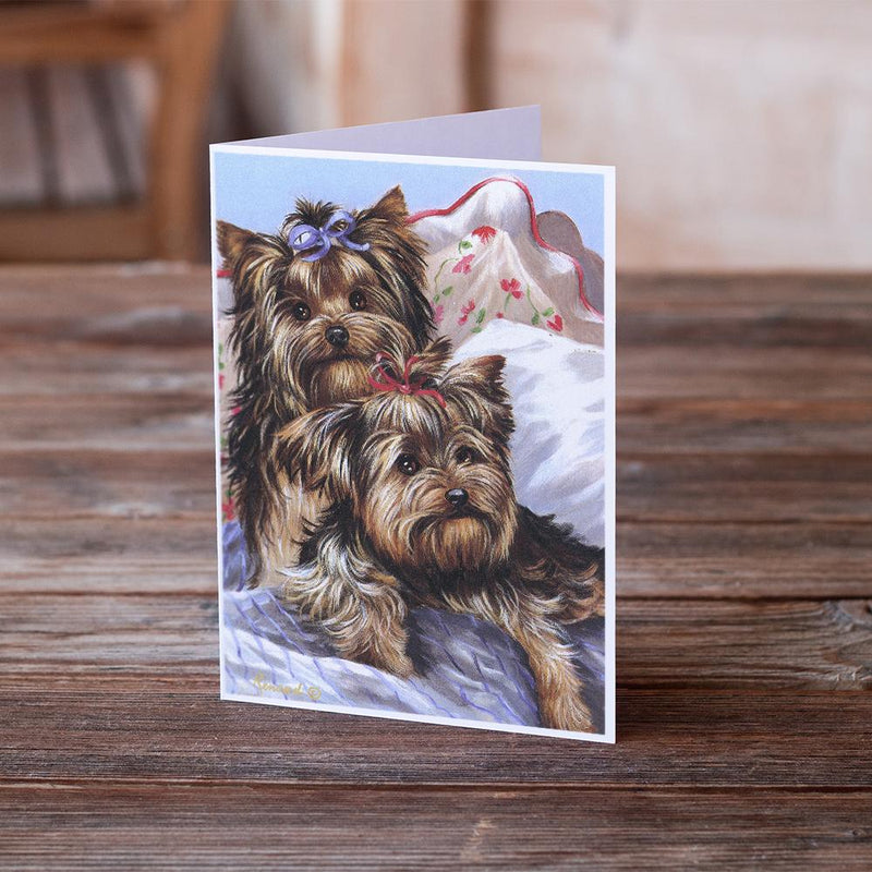 Yorkie Bed Bugs Greeting Cards and Envelopes Pack of 8