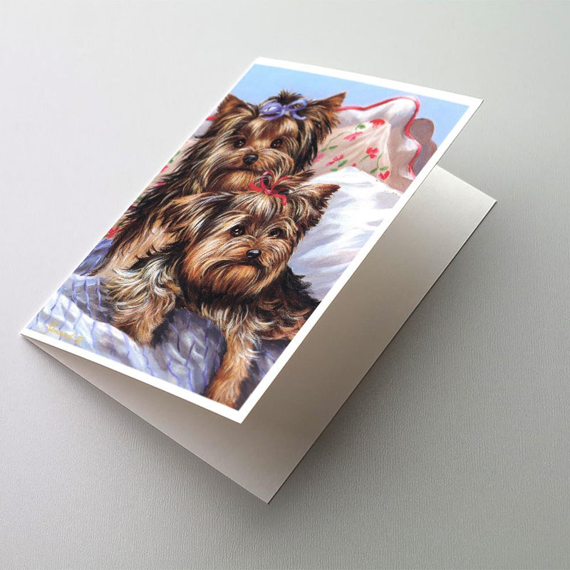 Yorkie Bed Bugs Greeting Cards and Envelopes Pack of 8